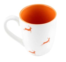 Orange Running Deer Decorative Handcraft Ceramic Coffee Mug